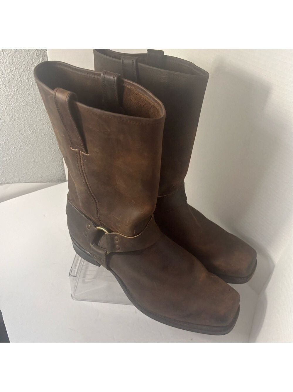 FRYE Gaucho Oiled Brown Conway Leather Harness Moto Biker Western Boot 87350 - Picture 2 of 12